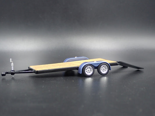 OPEN FLATBED CAR TRAILER w/ LOADING RAMPS RARE 1:64 SCALE LIMITED DIECAST MODEL