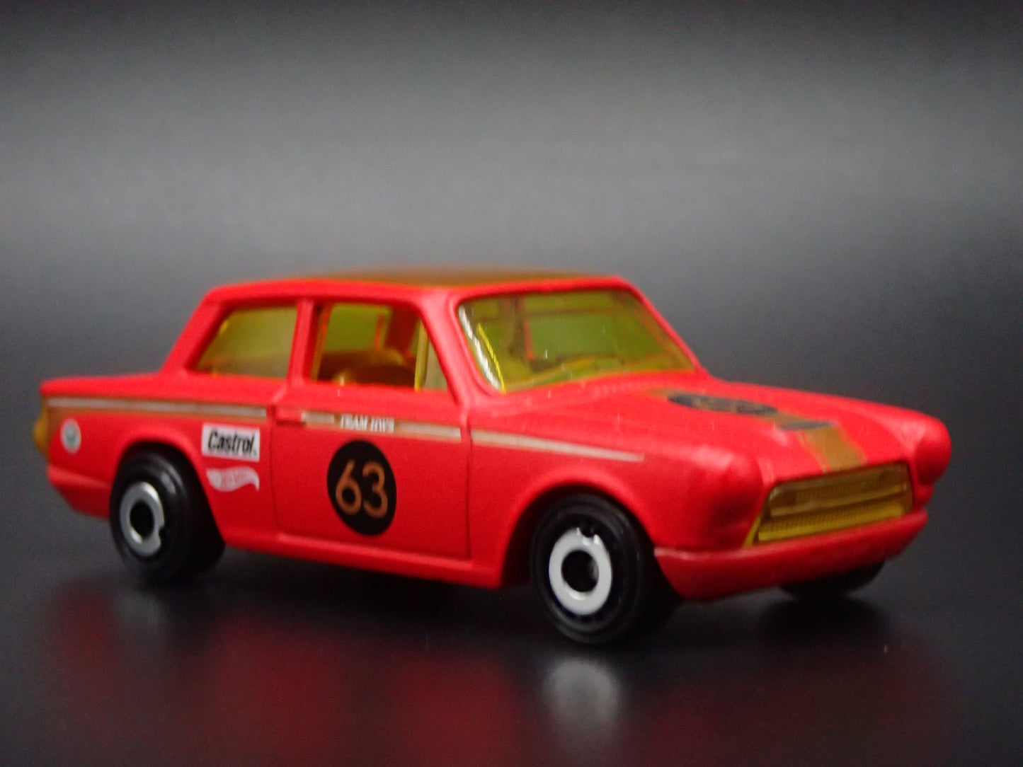 1963-1966 LOTUS CORTINA RED 1:64 SCALE COLLECTIBLE DIORAMA DIECAST MODEL CAR