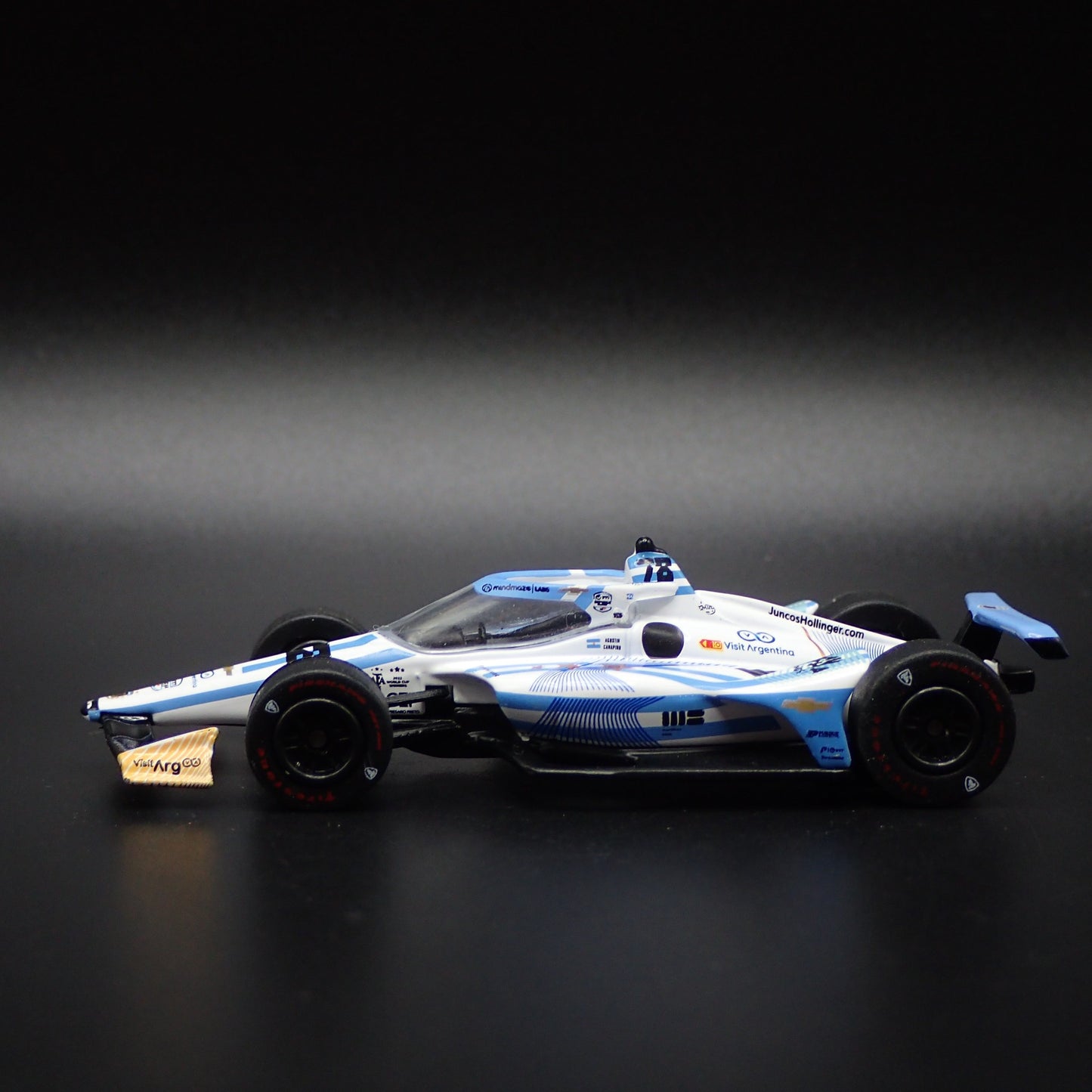 2023 23 INDY CAR CHEVY 78 AGUSTIN CANAPINO 1:64 SCALE DIORAMA DIECAST MODEL CAR