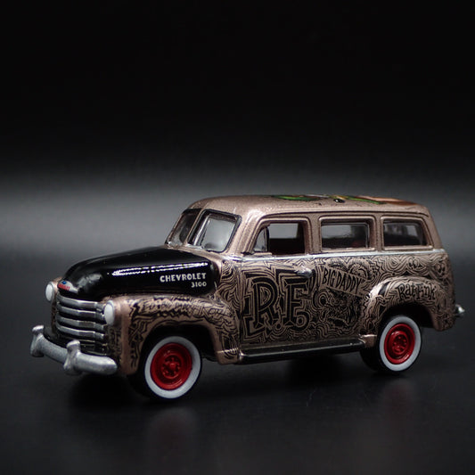 1950 50 CHEVY CHEVROLET SUBURBAN RAT FINK 1:64 SCALE DIORAMA DIECAST MODEL CAR