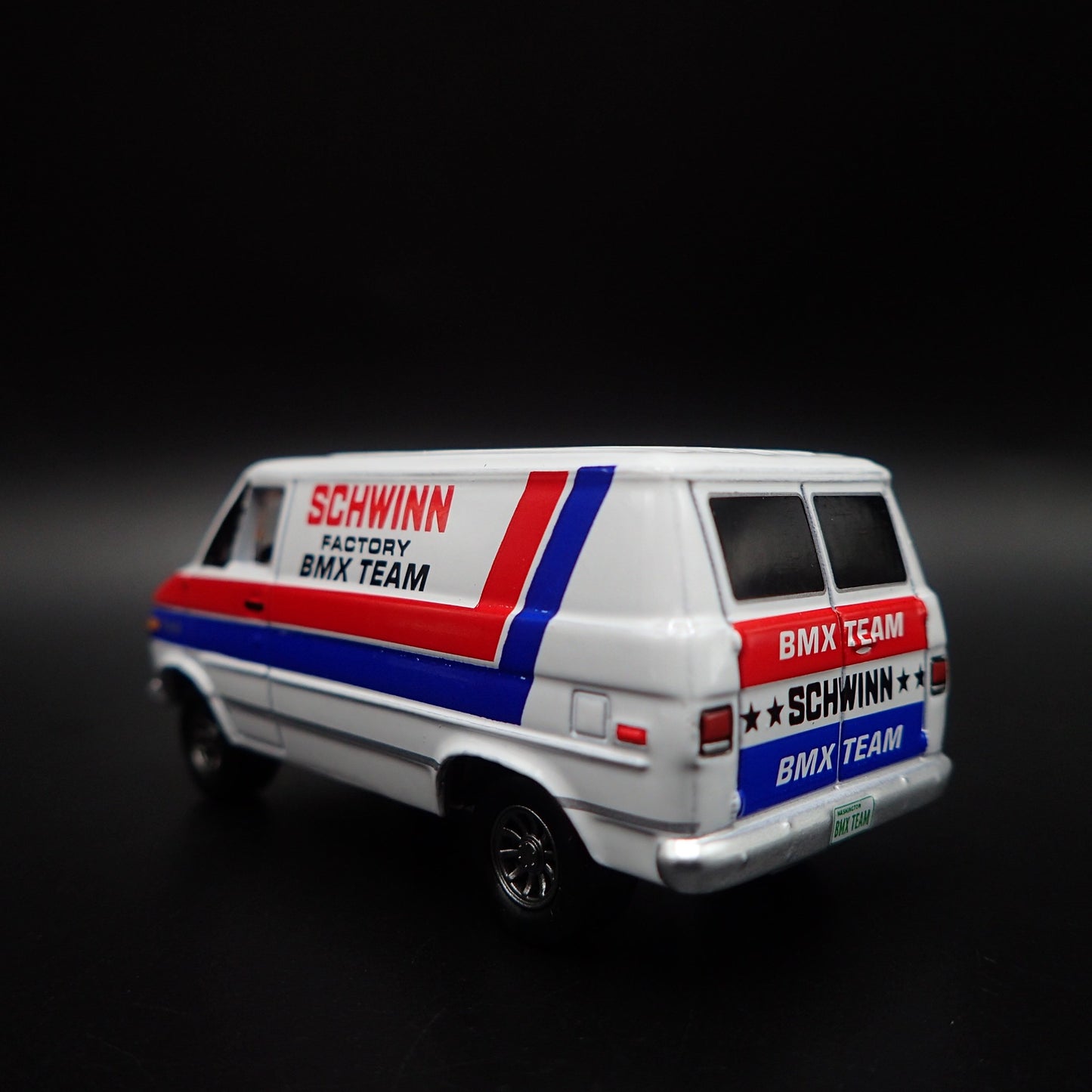 1971-1995 CHEVY CHEVROLET G20 VAN SCHWINN BMX TEAM 1:64 SCALE DIECAST MODEL CAR