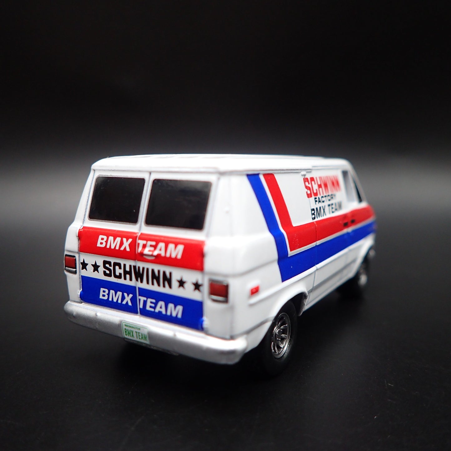 1971-1995 CHEVY CHEVROLET G20 VAN SCHWINN BMX TEAM 1:64 SCALE DIECAST MODEL CAR