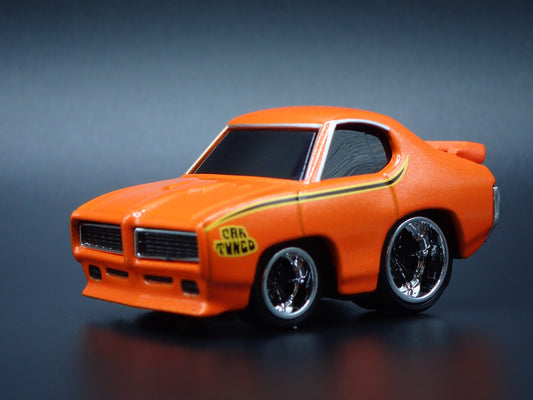 1969 69 PONTIAC GTO JUDGE CAR TUNED ORANGE 1:64 SCALE DIORAMA DIECAST MODEL CAR