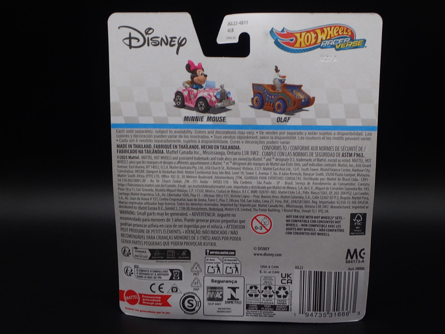 2025 HOT WHEELS RACER VERSE DISNEY OLAF FROZEN BRAND NEW