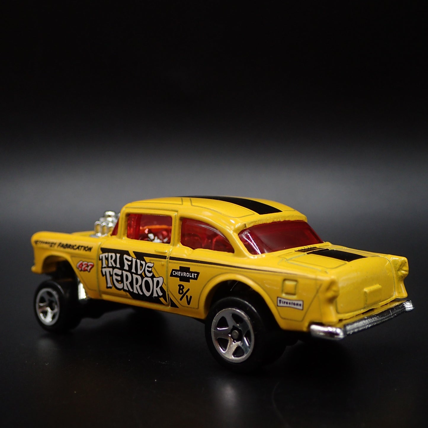 1955 55 CHEVY CHEVROLET BEL AIR GASSER NHRA 1:64 SCALE DIORAMA DIECAST MODEL CAR