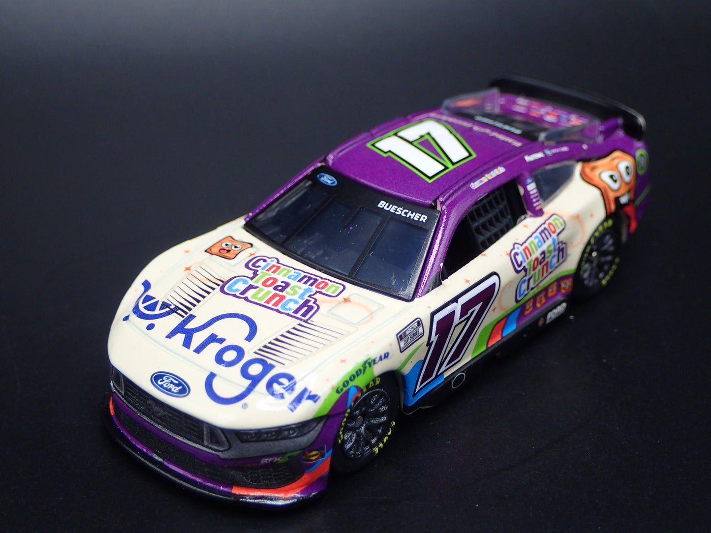 2025 FORD MUSTANG 17 CHRIS BUESCHER CINNAMON TOAST NASCAR 1:64 SCALE DIECAST CAR