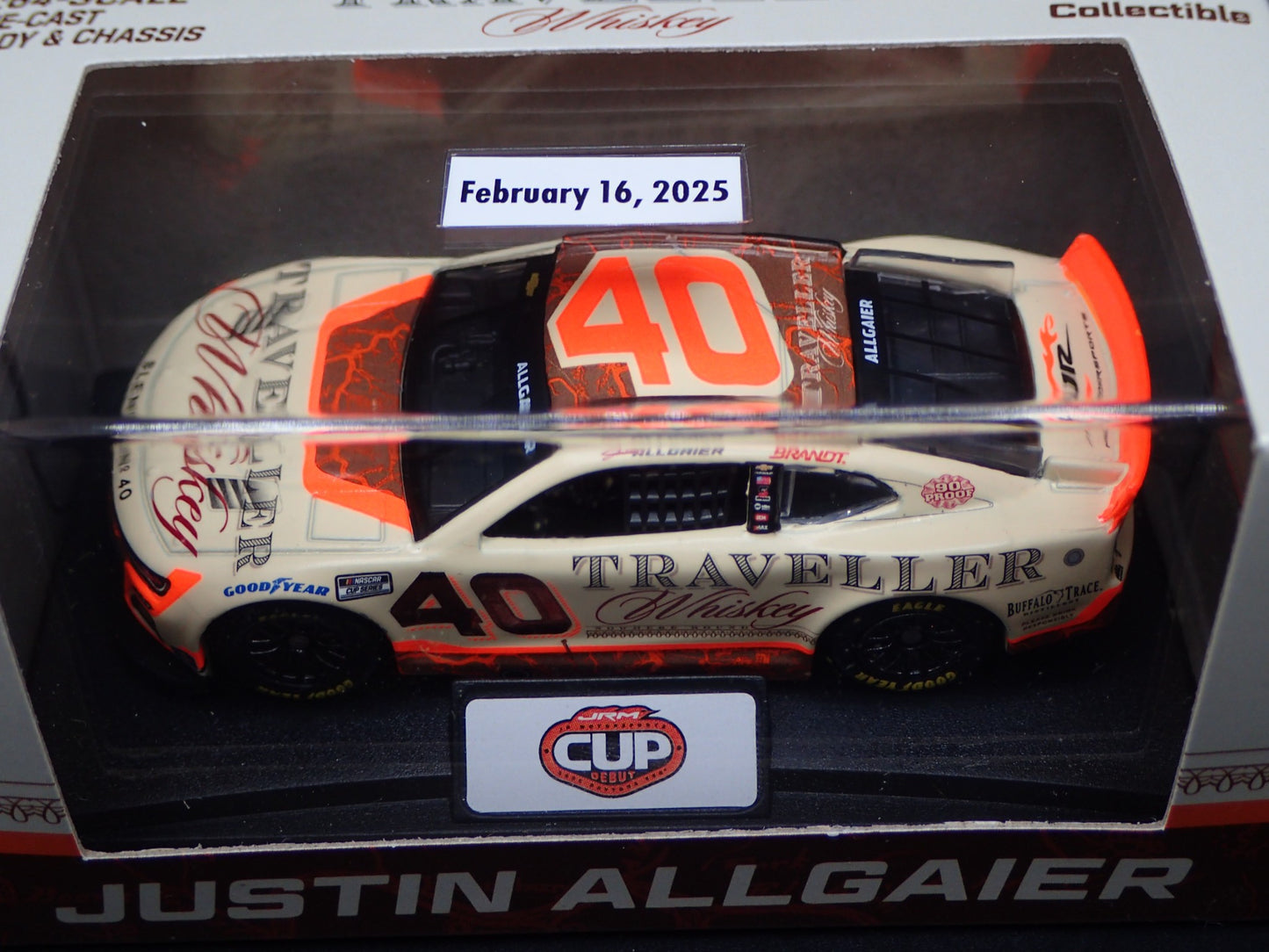 2025 CHEVY 40 JUSTIN ALLGAIER TRAVELLER WHISKEY NASCAR 1:64 SCALE DIECAST CAR