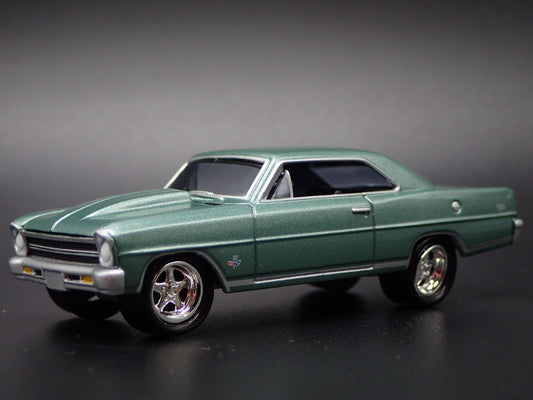 1967 67 CHEVY CHEVROLET NOVA SS GREEN RARE 1:64 SCALE DIORAMA DIECAST MODEL CAR