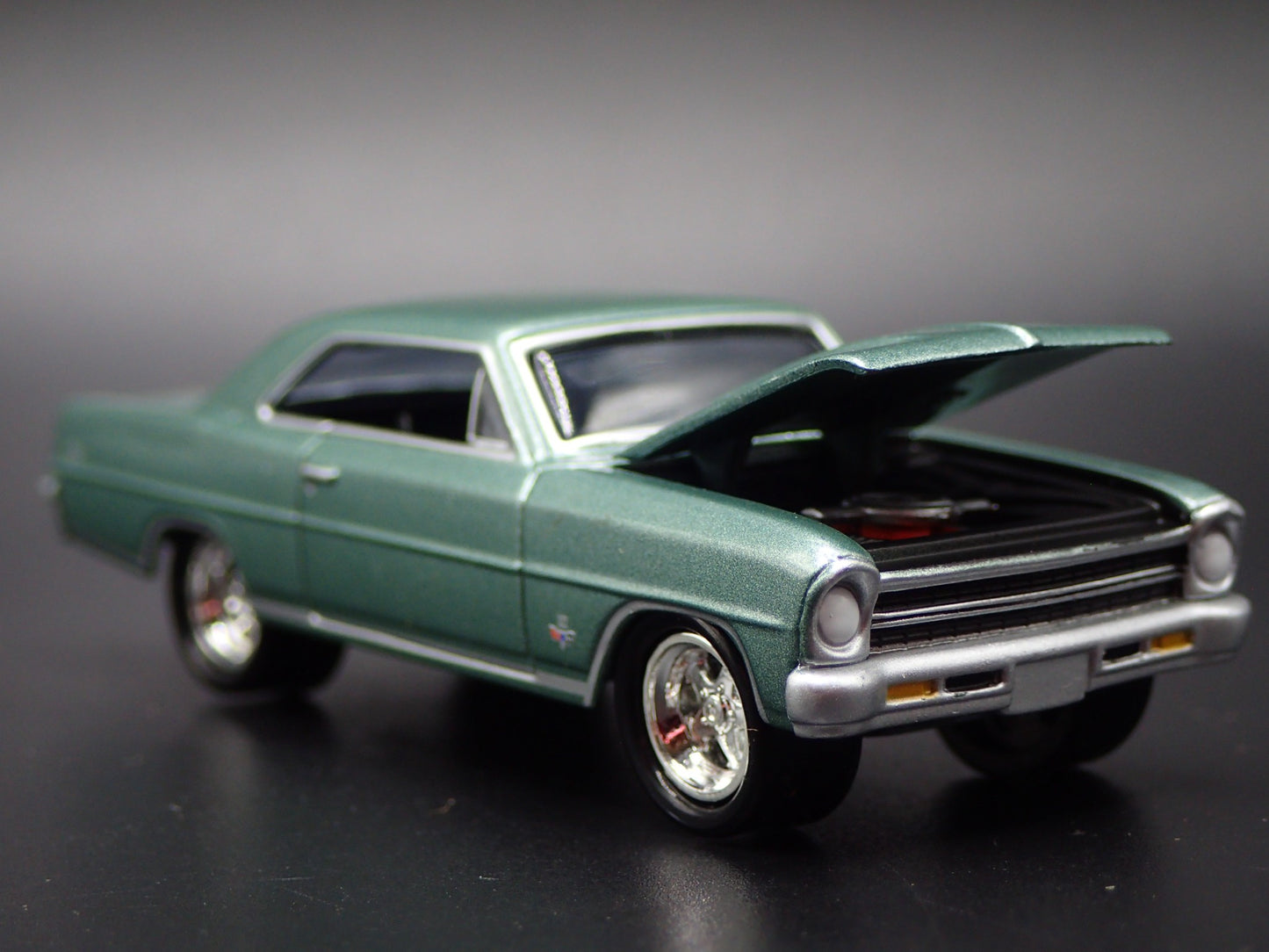 1967 67 CHEVY CHEVROLET NOVA SS GREEN RARE 1:64 SCALE DIORAMA DIECAST MODEL CAR