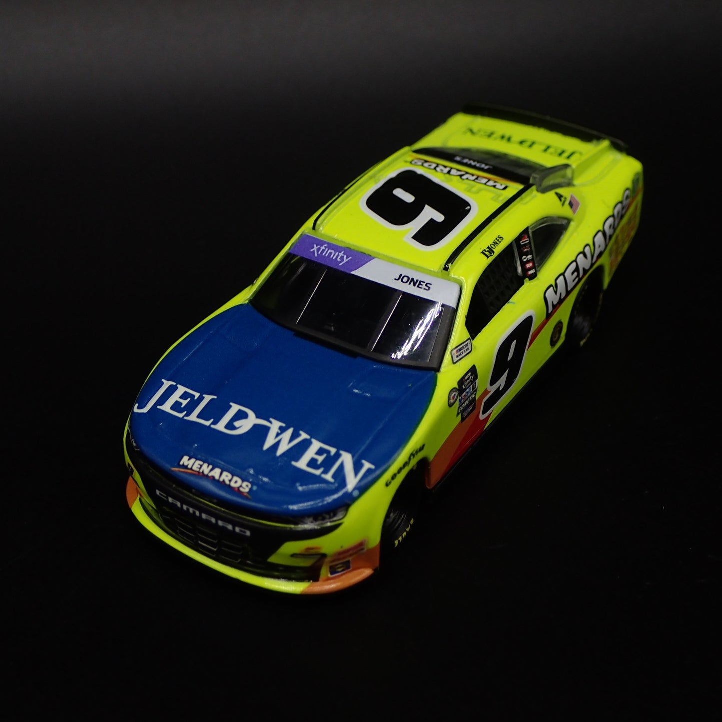 2023 23 CHEVY CAMARO 9 BRANDON JONES MENARDS NASCAR 1:64 SCALE DIECAST MODEL CAR