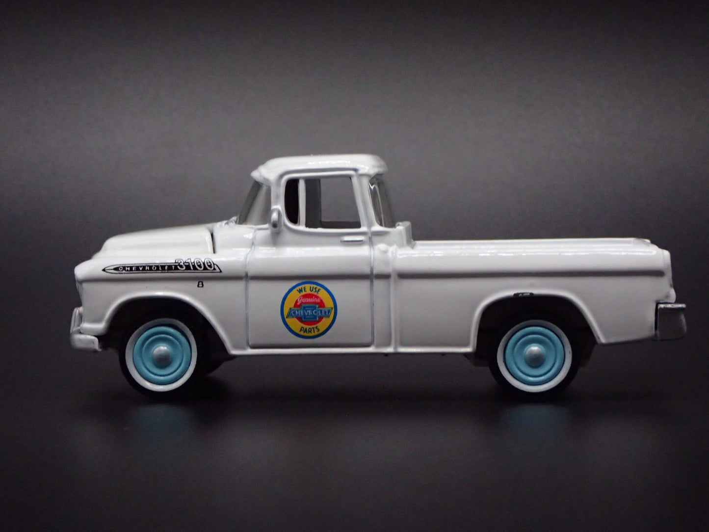 1955 CHEVROLET CAMEO PICKUP TRUCK JOHNNY WHITE LIGHTNING 1/64 DIECAST MODEL CAR