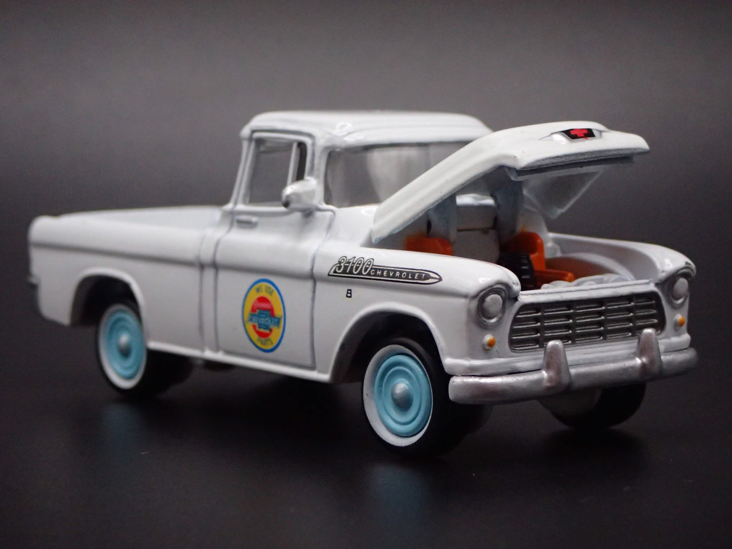 1955 CHEVROLET CAMEO PICKUP TRUCK JOHNNY WHITE LIGHTNING 1/64 DIECAST MODEL CAR