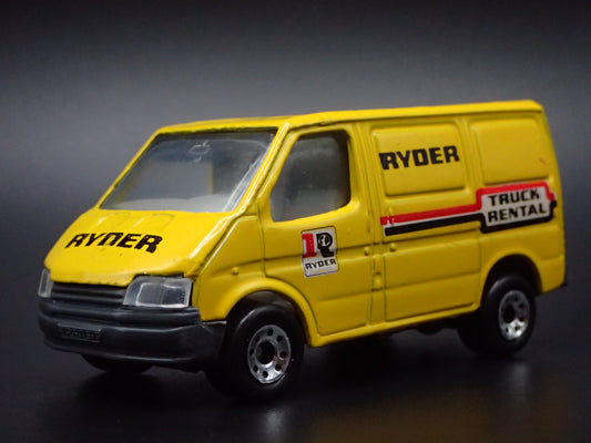 FORD TRANSIT VAN RYDER RENTAL TRUCK YELLOW 1:64 SCALE DIORAMA DIECAST MODEL CAR