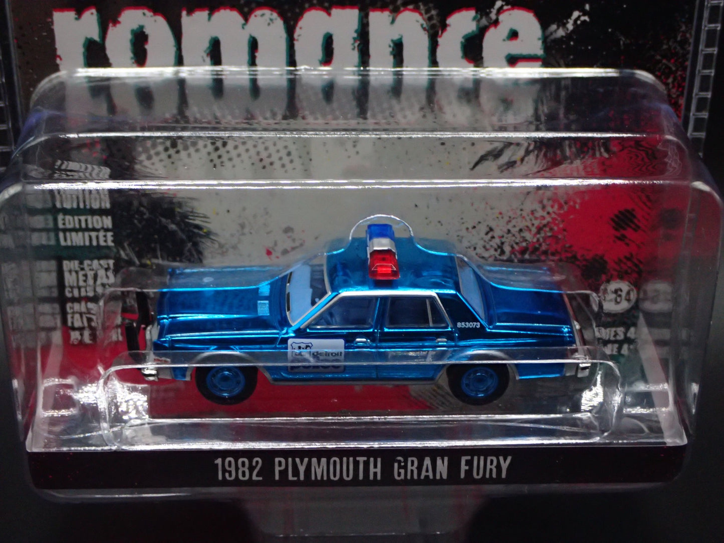 GREENLIGHT BLUE CHROME CHASE 1982 PLYMOUTH GRAN FURY TRUE ROMANCE HOLLYWOOD 43