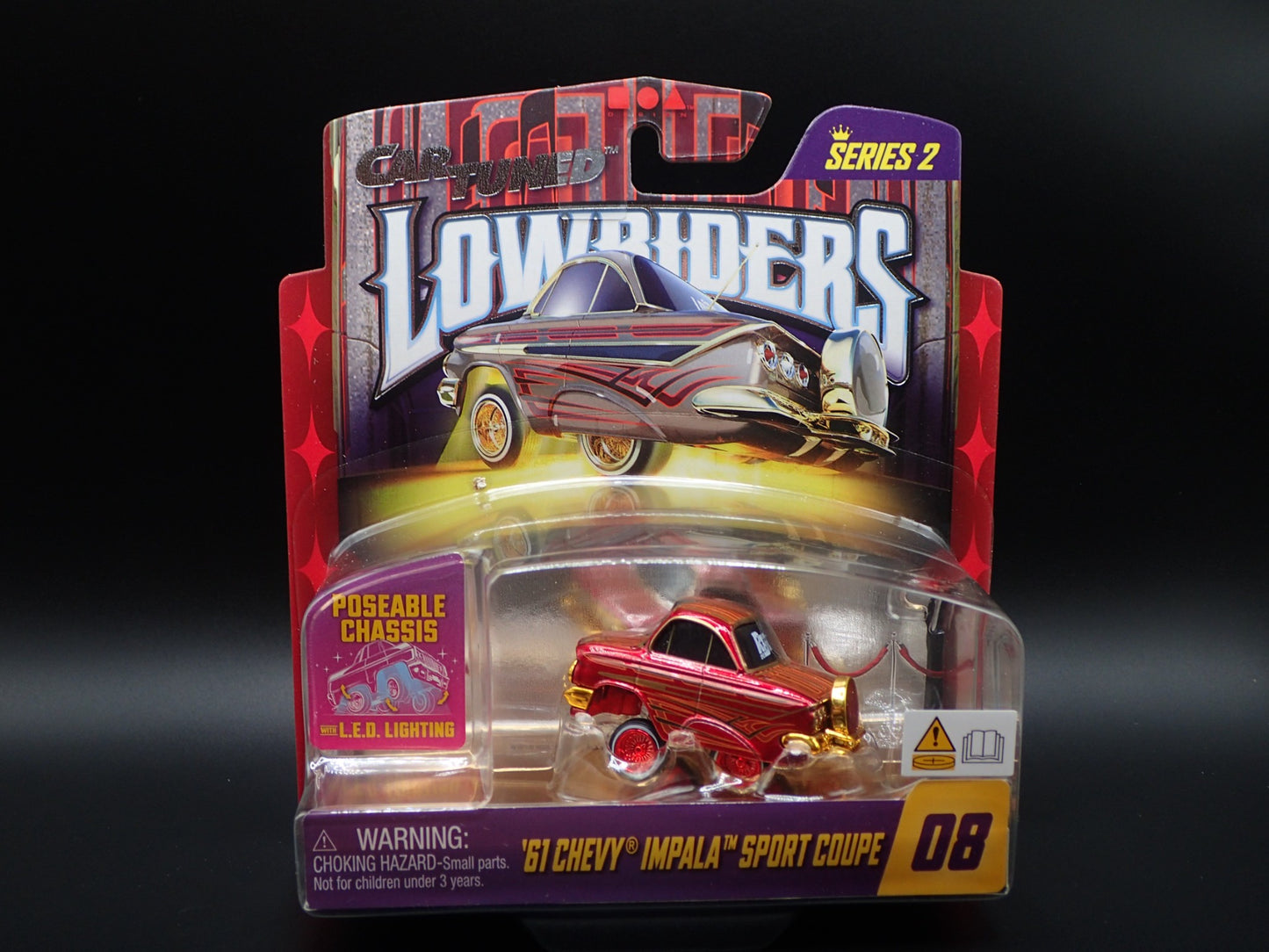 2026 CAR TUNED LOWRIDERS SERIES 2 1961 CHEVY IMPALA COUPE RED WHEEL BODY CHASE