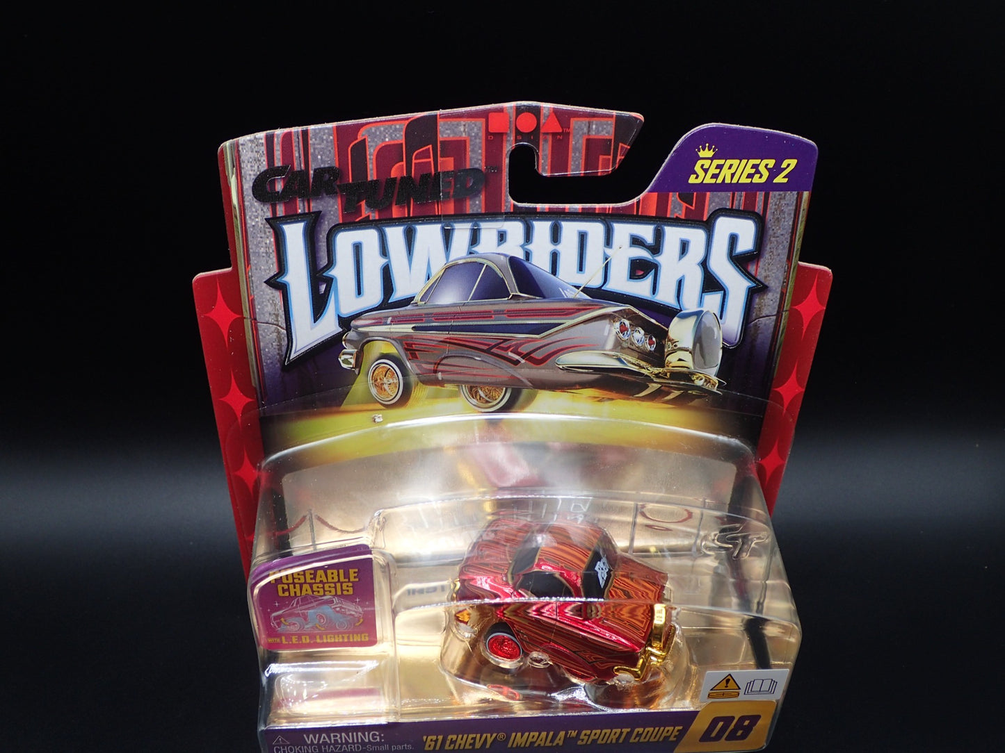 2026 CAR TUNED LOWRIDERS SERIES 2 1961 CHEVY IMPALA COUPE RED WHEEL BODY CHASE