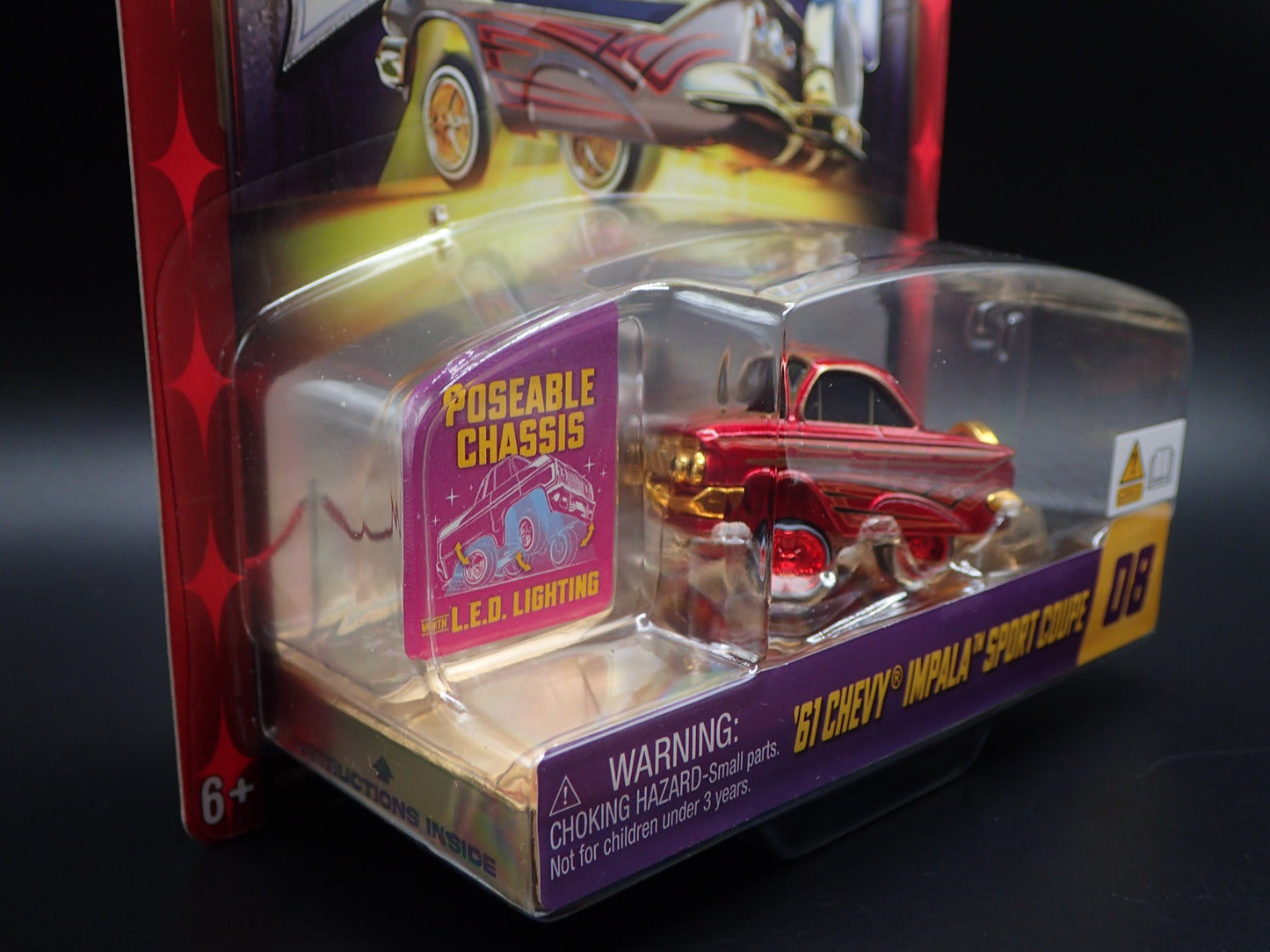 2026 CAR TUNED LOWRIDERS SERIES 2 1961 CHEVY IMPALA COUPE RED WHEEL BODY CHASE