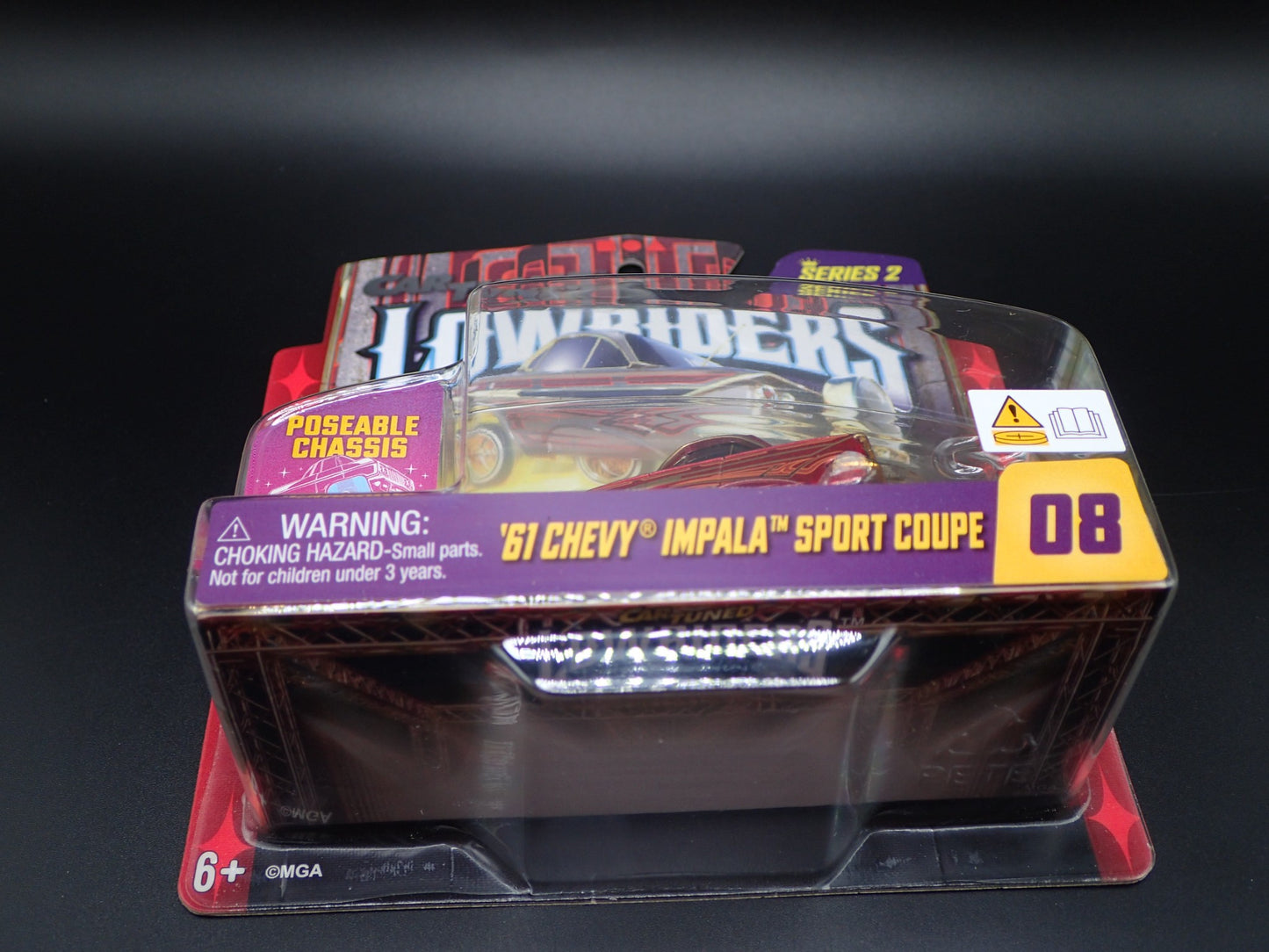 2026 CAR TUNED LOWRIDERS SERIES 2 1961 CHEVY IMPALA COUPE RED WHEEL BODY CHASE