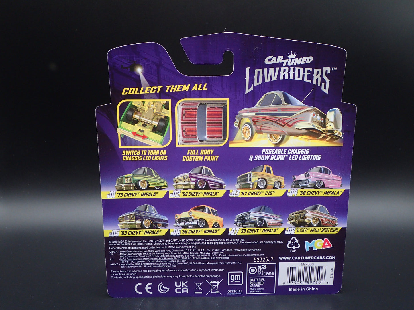 2026 CAR TUNED LOWRIDERS SERIES 2 1961 CHEVY IMPALA COUPE RED WHEEL BODY CHASE