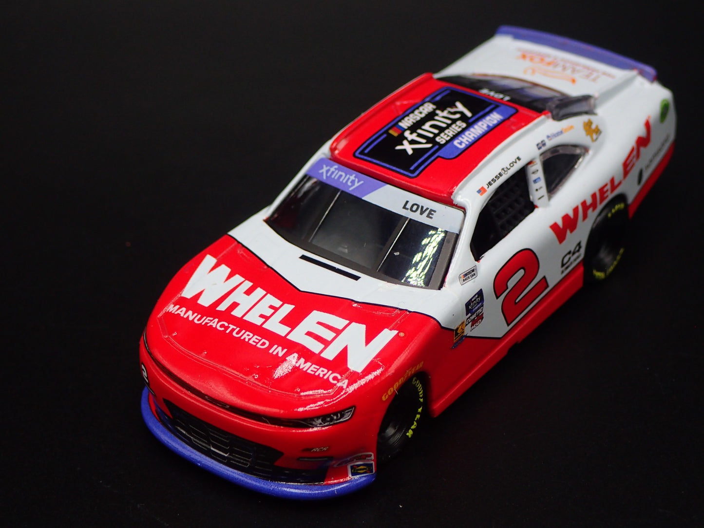 2025 25 CHEVY 2 JESSE LOVE WHELEN XFINITY CHAMPION NASCAR 1:64 SCALE DIECAST CAR