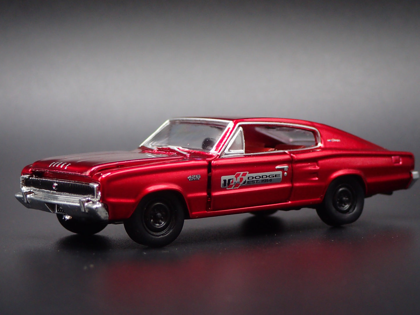 1966 66 DODGE CHARGER HEMI RED 1:64 SCALE COLLECTIBLE DIORAMA DIECAST MODEL CAR