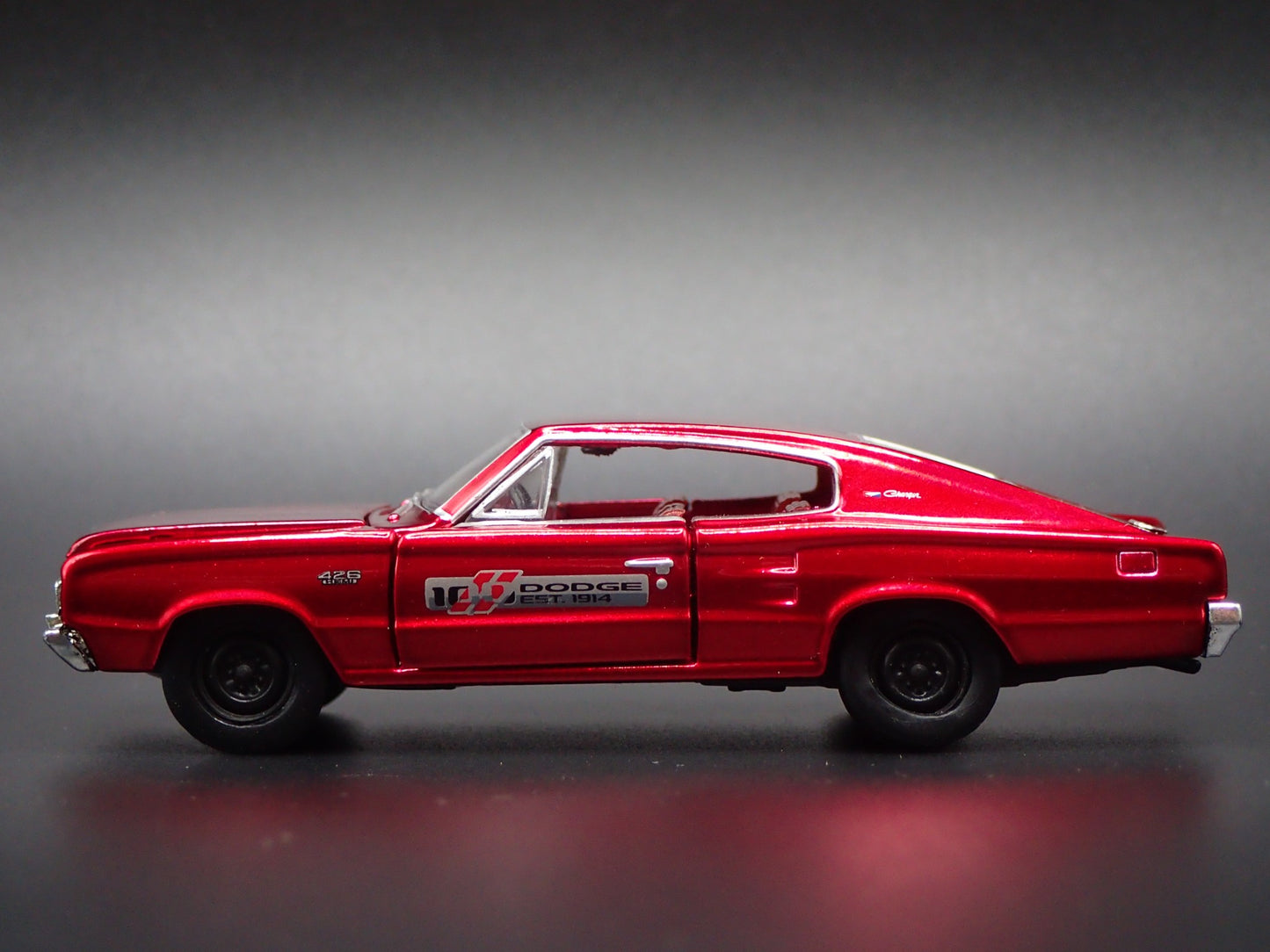 1966 66 DODGE CHARGER HEMI RED 1:64 SCALE COLLECTIBLE DIORAMA DIECAST MODEL CAR