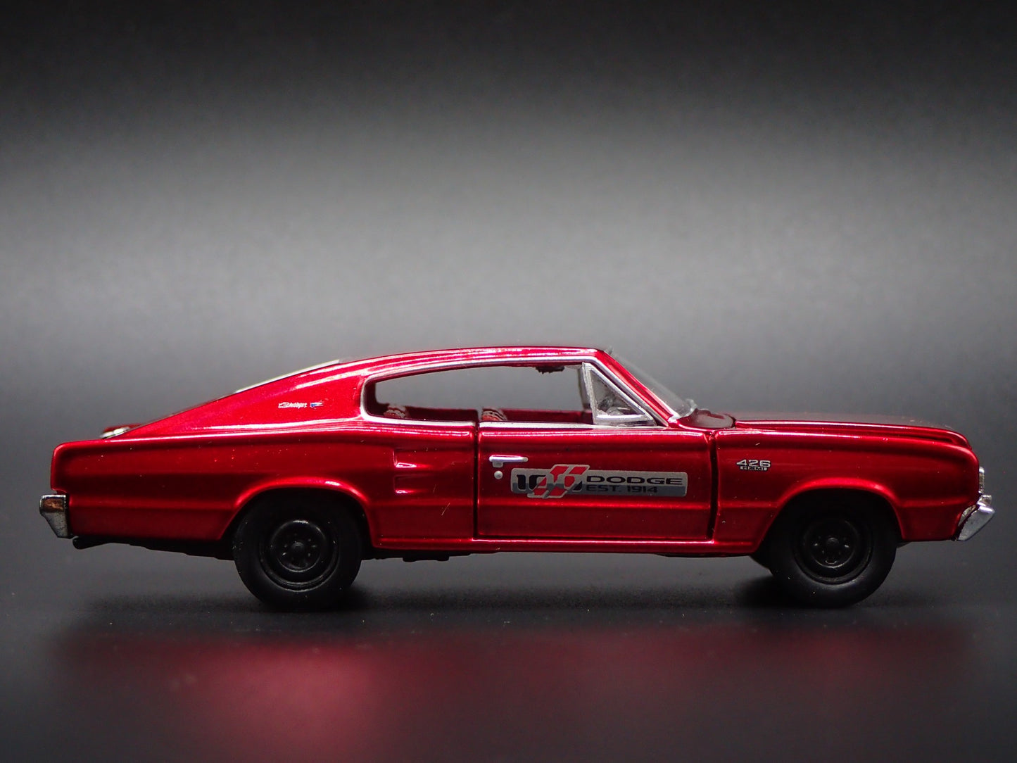 1966 66 DODGE CHARGER HEMI RED 1:64 SCALE COLLECTIBLE DIORAMA DIECAST MODEL CAR