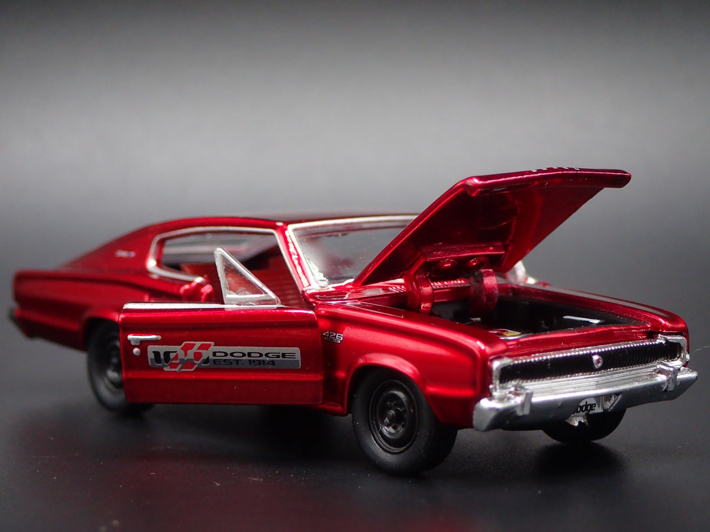 1966 66 DODGE CHARGER HEMI RED 1:64 SCALE COLLECTIBLE DIORAMA DIECAST MODEL CAR