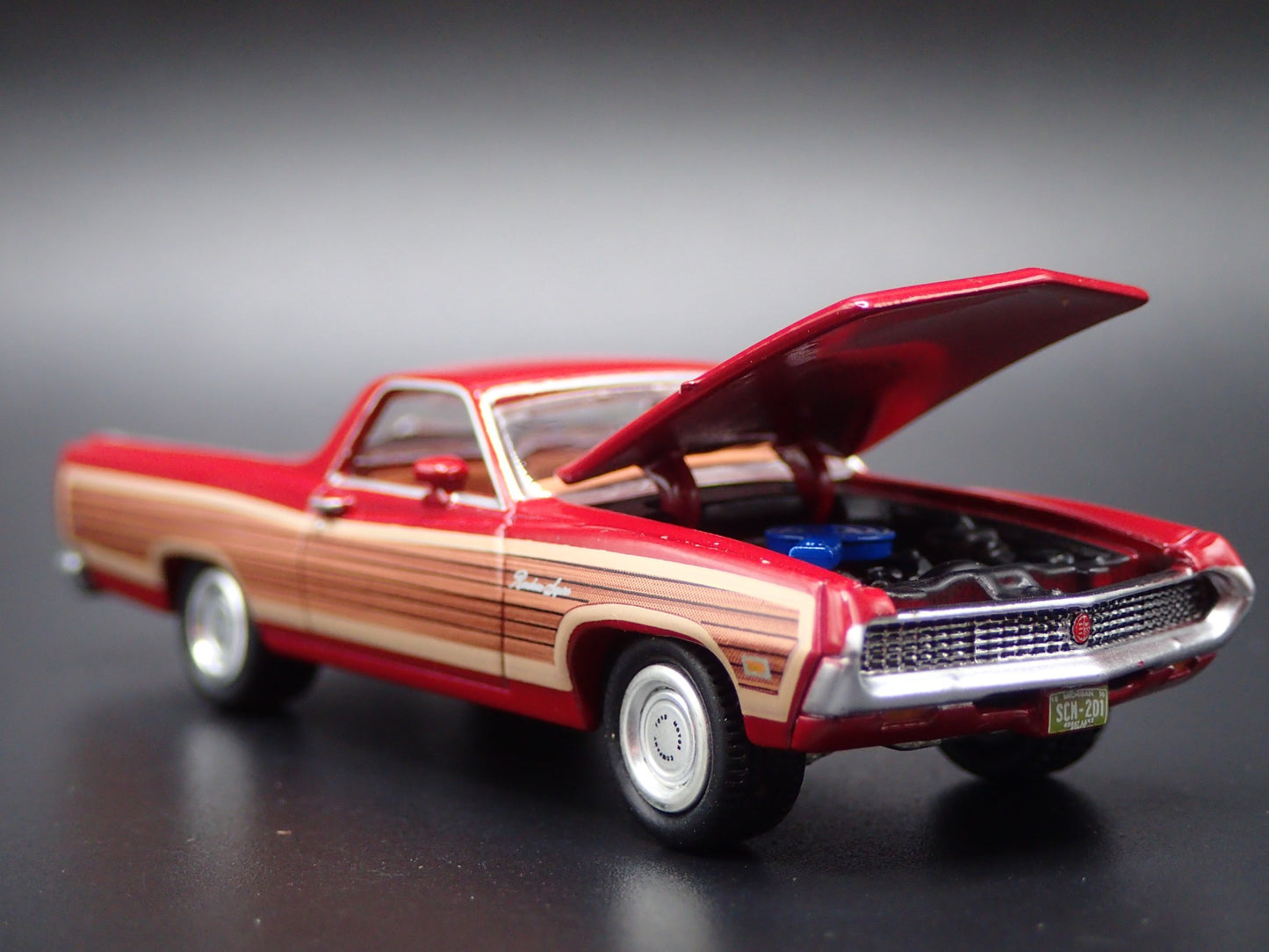 1970 70 FORD RANCHERO SQUIRE PICKUP TRUCK RED 1:64 SCALE DIECAST MODEL CAR