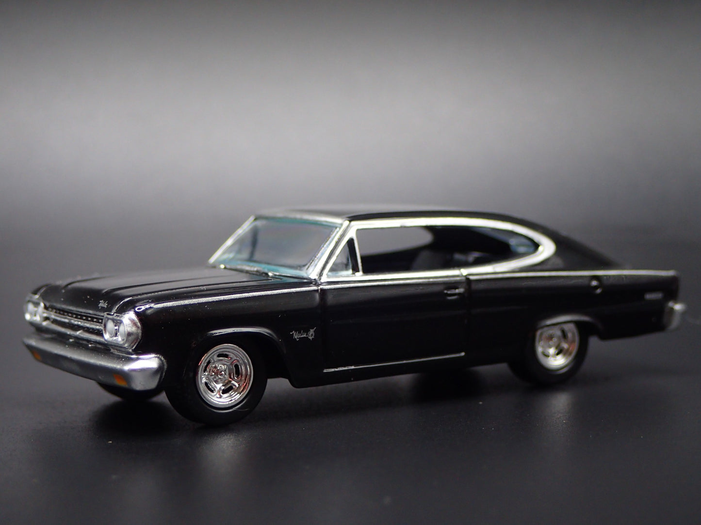 1966 66 AMC RAMBLER MARLIN BLK 1:64 SCALE COLLECTIBLE DIORAMA DIECAST MODEL CAR