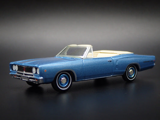 1968 68 DODGE CORONET 500 CONVERTIBLE BLUE 1:64 SCALE DIORAMA DIECAST MODEL CAR