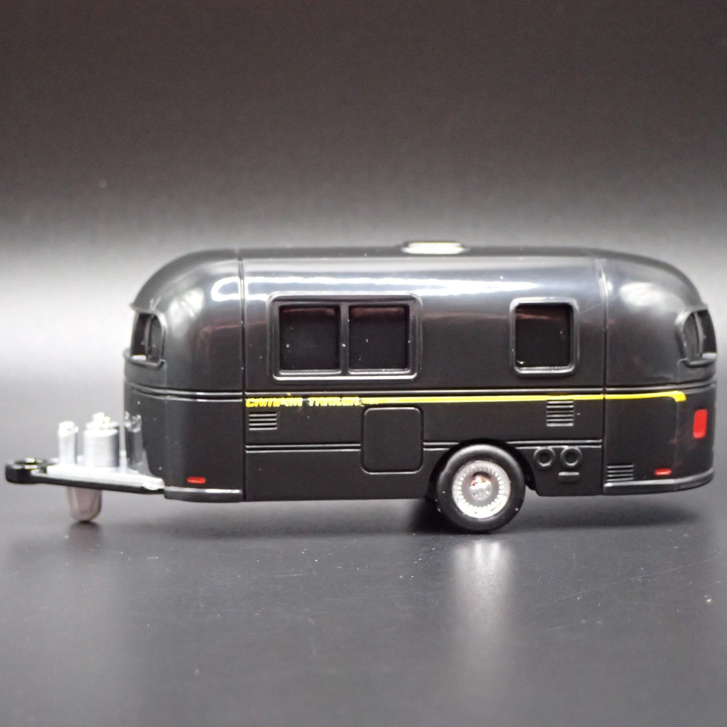CAMPER TRAILER W HITCH BLACK RARE 1:64 SCALE COLLECTIBLE PLASTIC DIORAMA MODEL