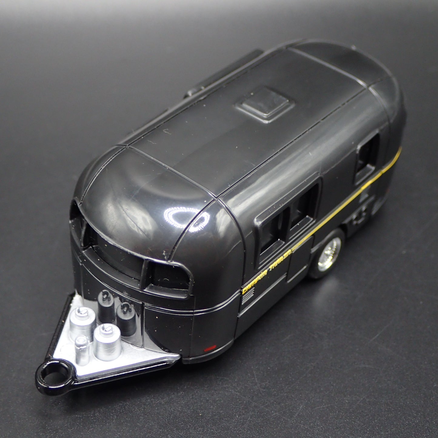 CAMPER TRAILER W HITCH BLACK RARE 1:64 SCALE COLLECTIBLE PLASTIC DIORAMA MODEL