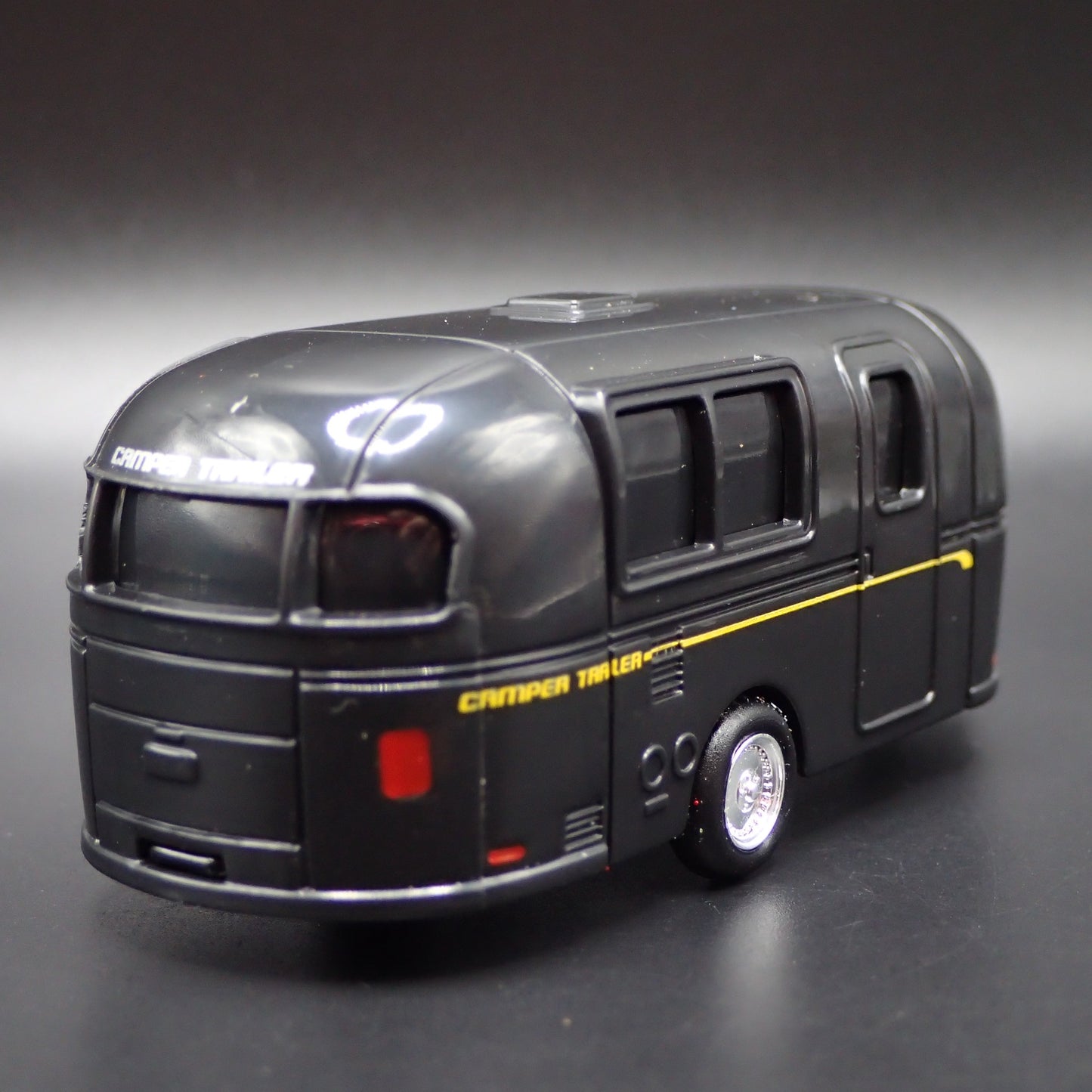 CAMPER TRAILER W HITCH BLACK RARE 1:64 SCALE COLLECTIBLE PLASTIC DIORAMA MODEL