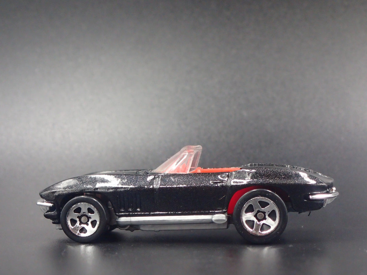 1965 65 CHEVY CHEVROLET CORVETTE CONVERTIBLE BLACK 1:64 SCALE DIECAST MODEL CAR-Burning Rubber Toy Company