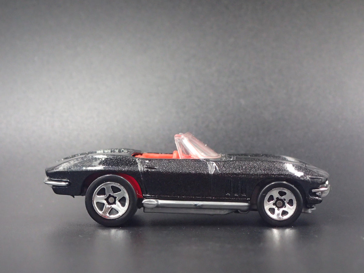 1965 65 CHEVY CHEVROLET CORVETTE CONVERTIBLE BLACK 1:64 SCALE DIECAST MODEL CAR-Burning Rubber Toy Company