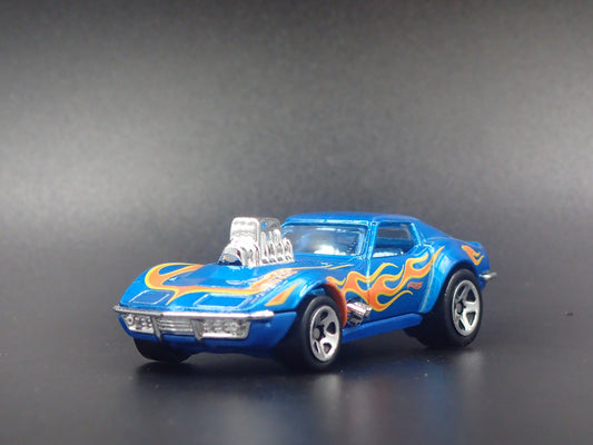 1968 68 CHEVY CHEVROLET CORVETTE BLOWN ENGINE BLUE 1/64 SCALE DIECAST MODEL CAR