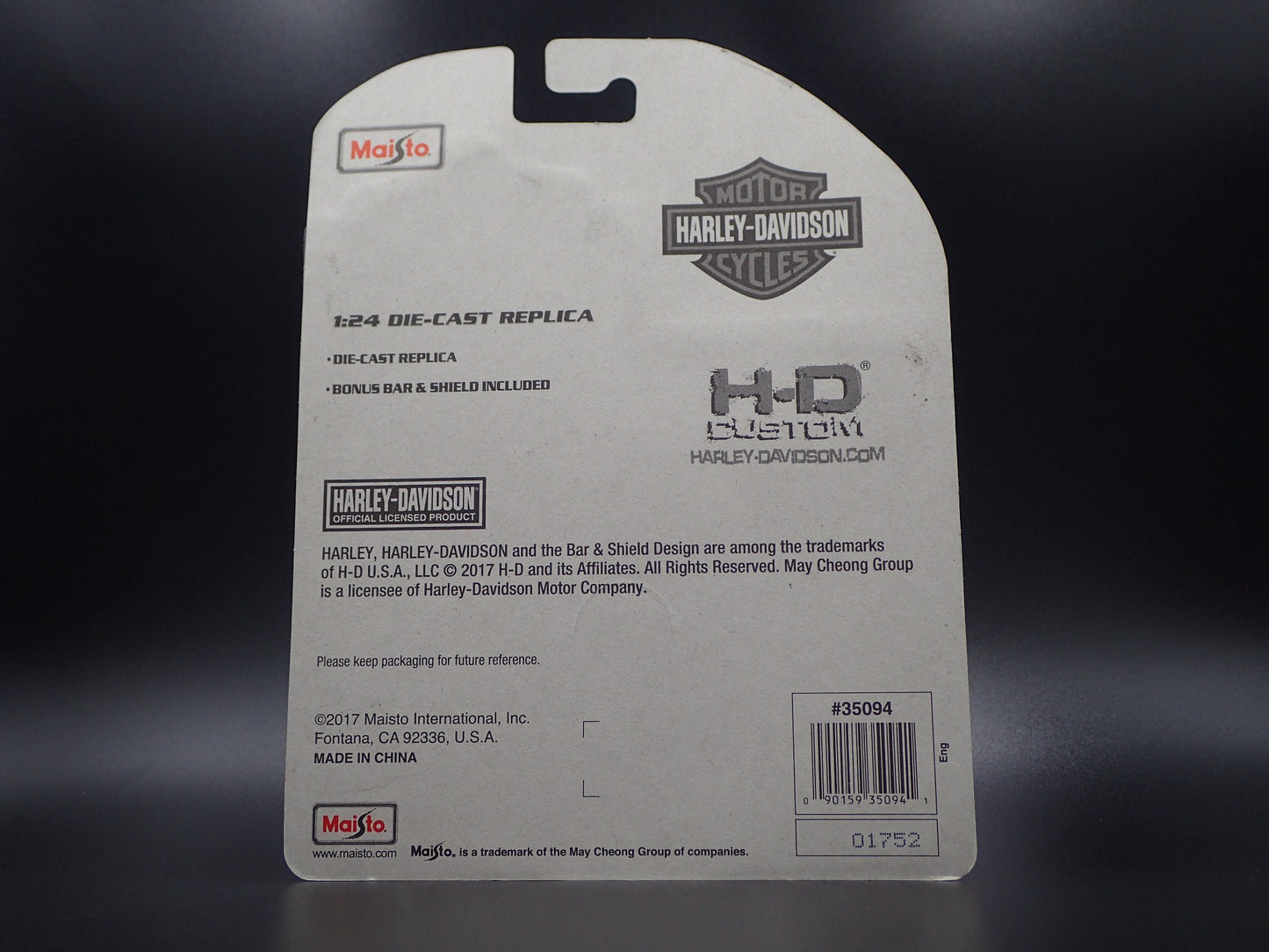 2001 FLSTS HERITAGE SPRINGER HARLEY DAVIDSON MOTORCYCLE 1:24 SCALE DIECAST MODEL