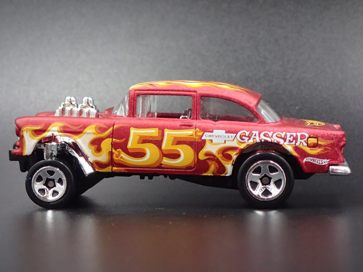 1955 55 CHEVY CHEVROLET BEL AIR GASSER NHRA 1:64 SCALE DIORAMA DIECAST MODEL CAR-Burning Rubber Toy Company