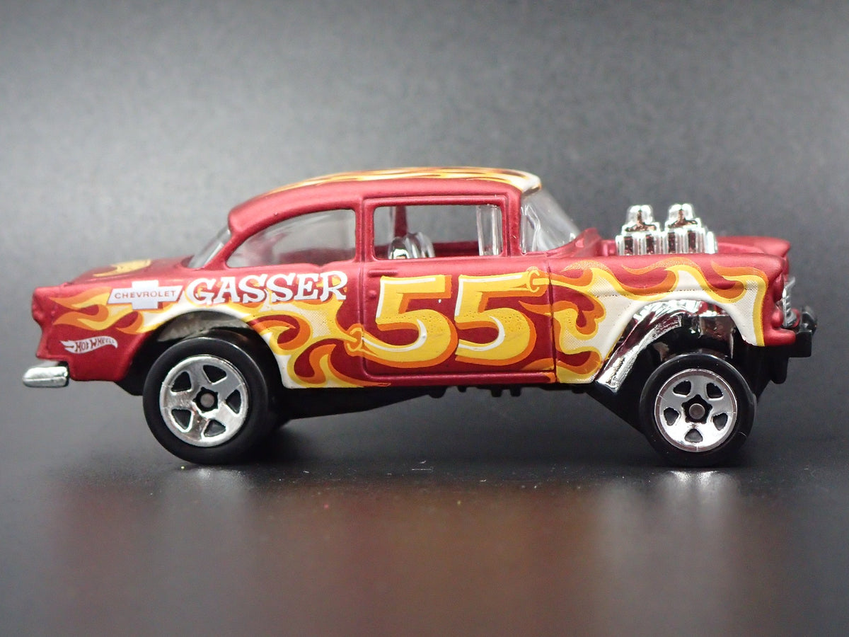 1955 55 CHEVY CHEVROLET BEL AIR GASSER NHRA 1:64 SCALE DIORAMA DIECAST MODEL CAR-Burning Rubber Toy Company