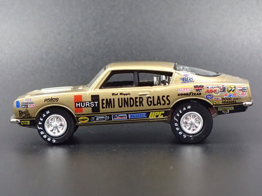 1969 69 PLYMOUTH BARRACUDA HEMI UNDER GLASS DRAG 1/64 DIORAMA DIECAST MODEL CAR