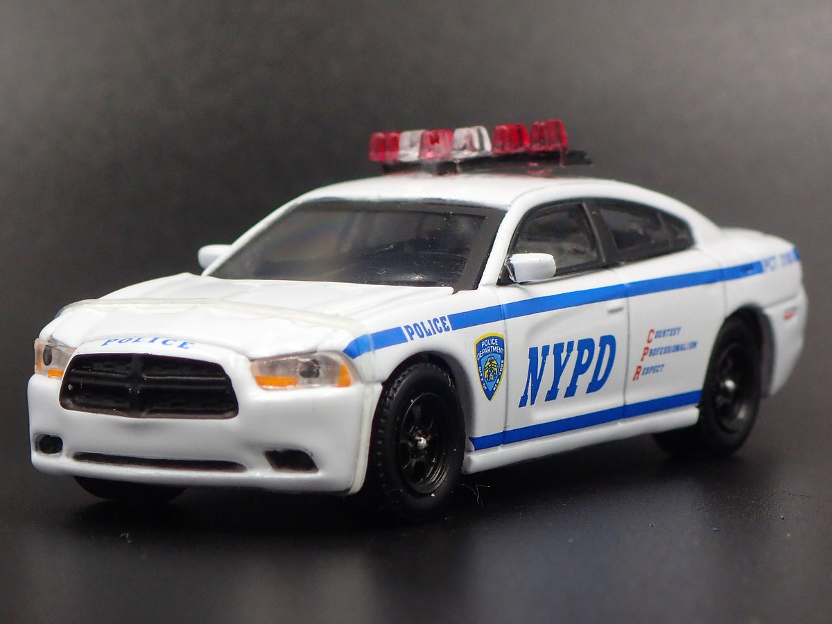 2012 12 DODGE CHARGER NYPD POLICE CAR 1/64 SCALE COLLECTIBLE DIECAST MODEL CAR-Burning Rubber Toy Company