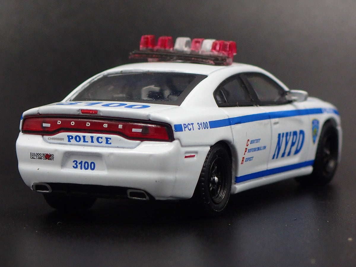 2012 12 DODGE CHARGER NYPD POLICE CAR 1/64 SCALE COLLECTIBLE DIECAST MODEL CAR-Burning Rubber Toy Company