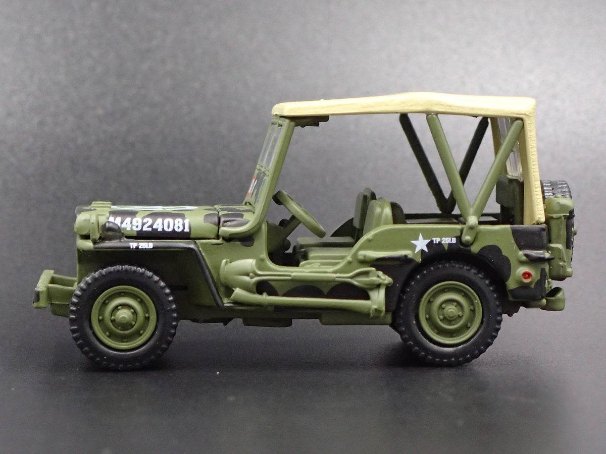 WWII WILLYS MB JEEP ARMY MILITARY RARE 1:64 COLLECTIBLE DIECAST MODEL CAR-Burning Rubber Toy Company