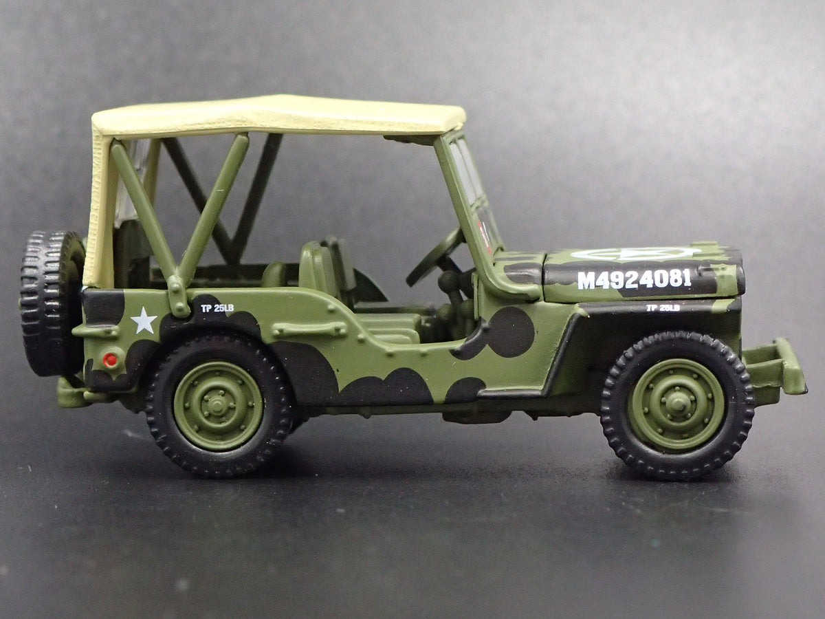 WWII WILLYS MB JEEP ARMY MILITARY RARE 1:64 COLLECTIBLE DIECAST MODEL CAR-Burning Rubber Toy Company