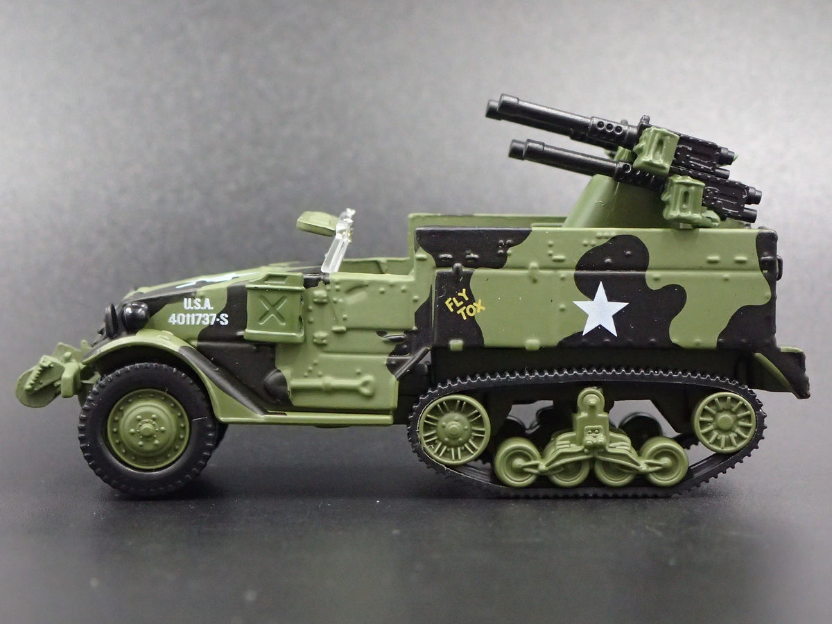 WWII M16 HALF-TRACK ARMY MILITARY RARE 1:87 LIMITED COLLECTIBLE DIECAST MODEL-Burning Rubber Toy Company