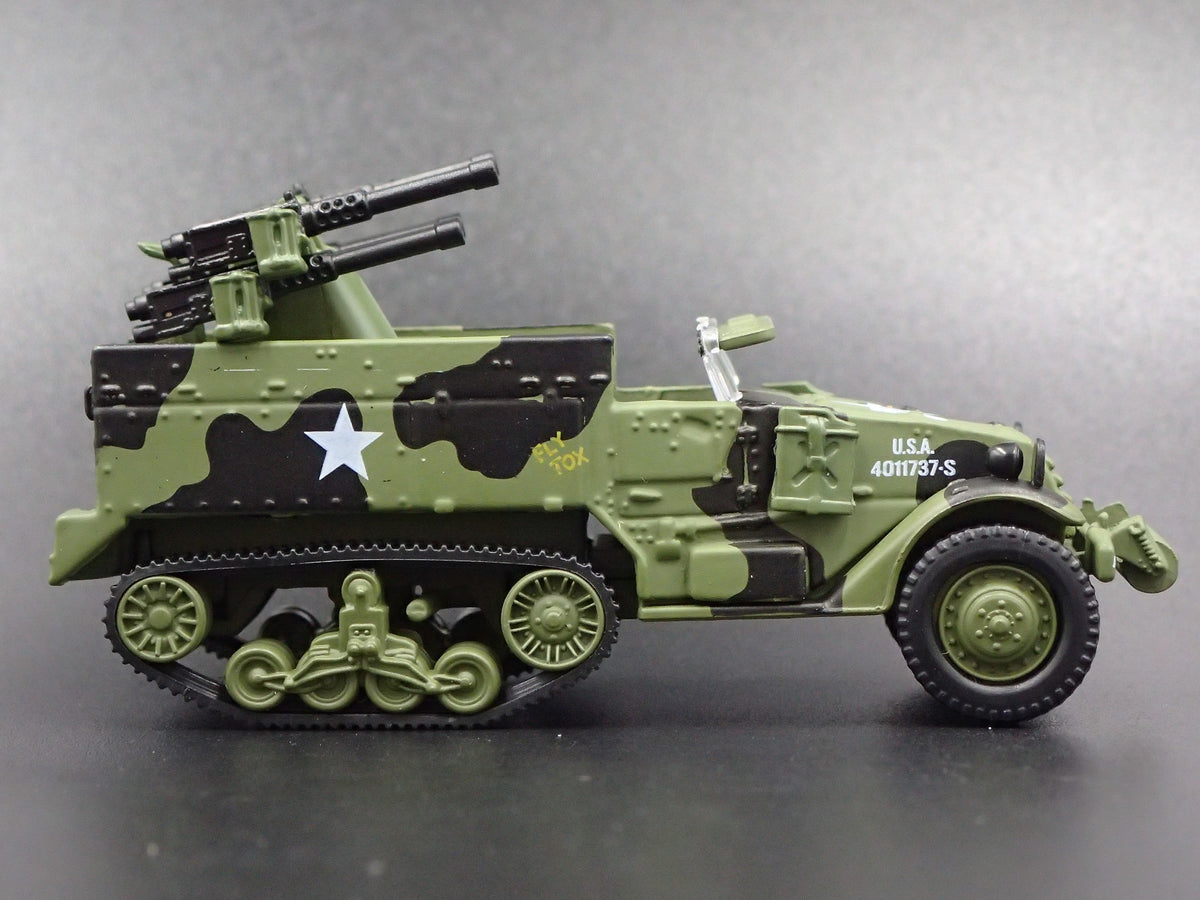 WWII M16 HALF-TRACK ARMY MILITARY RARE 1:87 LIMITED COLLECTIBLE DIECAST MODEL-Burning Rubber Toy Company