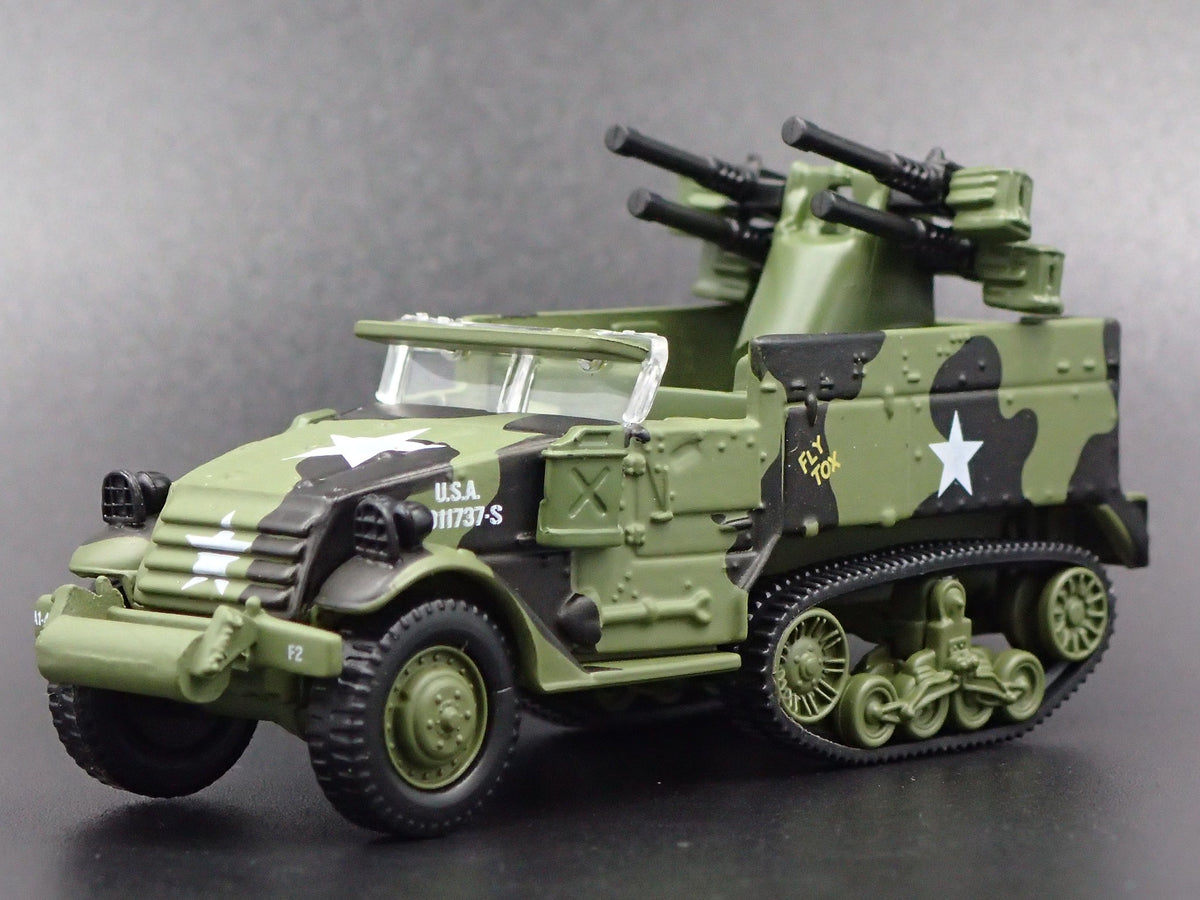 WWII M16 HALF-TRACK ARMY MILITARY RARE 1:87 LIMITED COLLECTIBLE DIECAST MODEL-Burning Rubber Toy Company