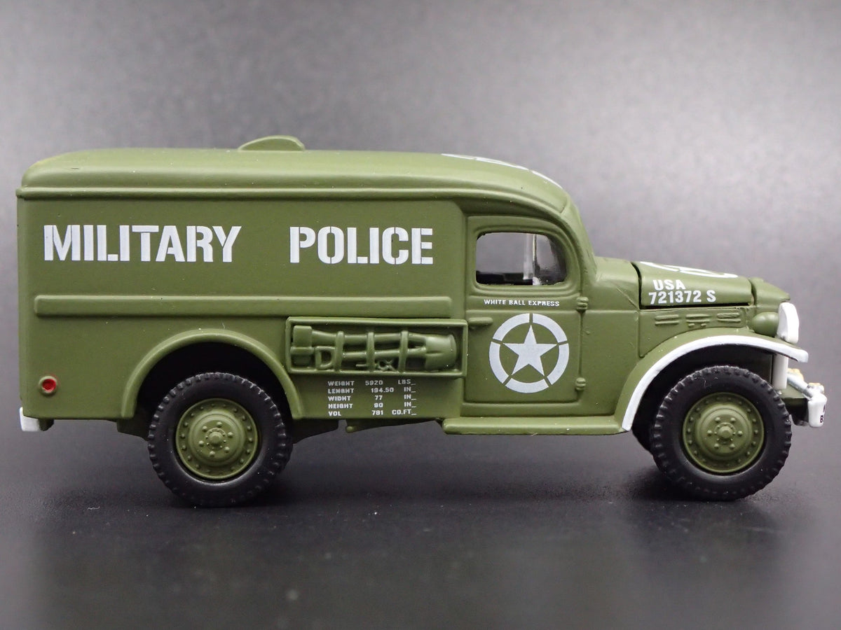 WWII DODGE WC54 ARMY MILITARY POLICE RARE 1:64 COLLECTIBLE DIECAST MODEL CAR-Burning Rubber Toy Company