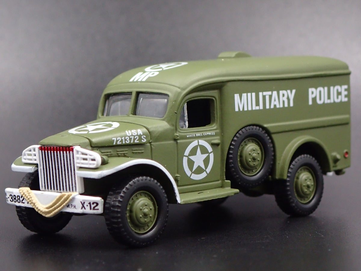 WWII DODGE WC54 ARMY MILITARY POLICE RARE 1:64 COLLECTIBLE DIECAST MODEL CAR-Burning Rubber Toy Company
